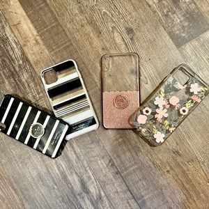 Kate Spade Riffle Paper Co iPhone XS Max Phone Case Lot Floral Pink Glitter